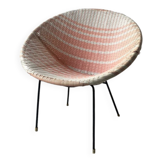 1950’s vintage woven vinyl Sputnik cone satellite chair