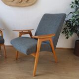 2 designer armchairs by j. šmidek, 1970s.