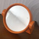 Orange plastic makeup mirror Vintage year 70