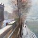 Table hst "quai de seine, paris en hiver" school h. a. schaeffer - g.m. + frame