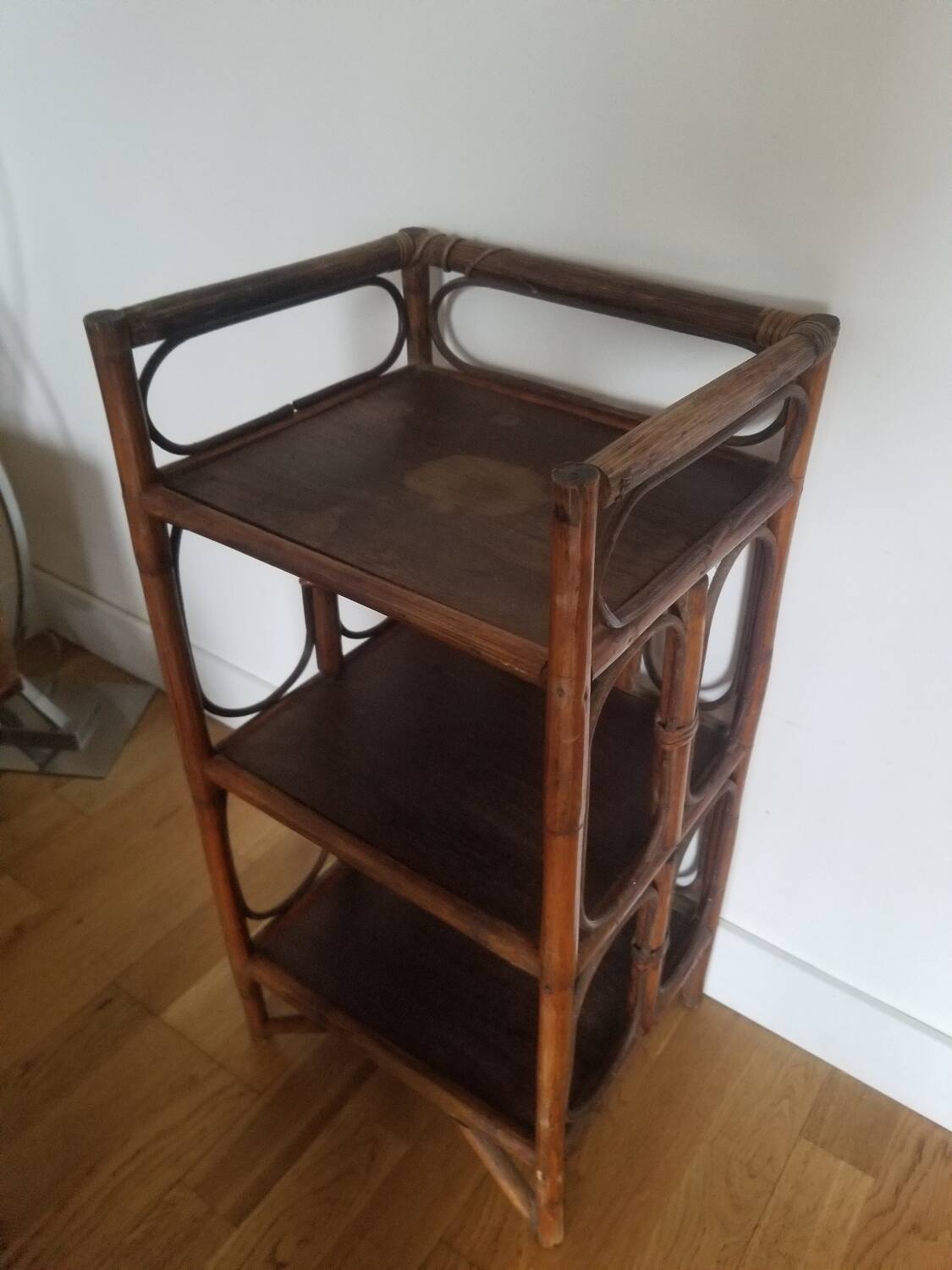 Vintage rattan shelf