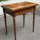 Extendable game table in solid wood Louis XVI and blue velvet.