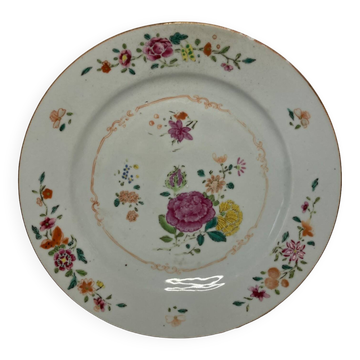 Compagnie des Indes, 18th century porcelain plate with peonies