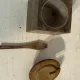 Brutalist condiment service in wood – Mid-Century 1950s