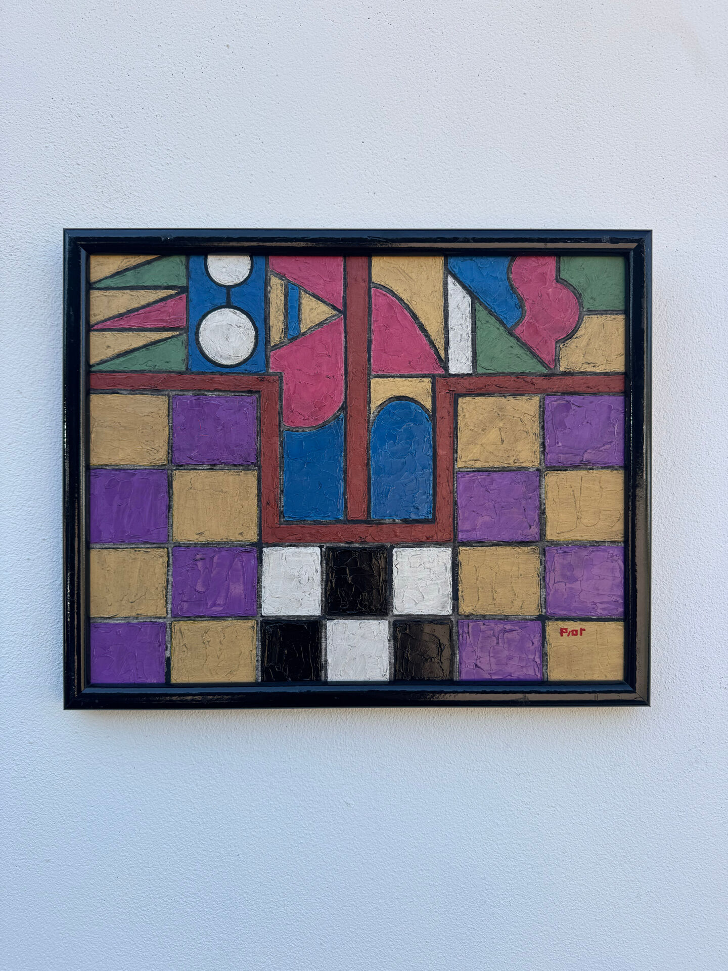 Tableau abstrait géométrique coloré