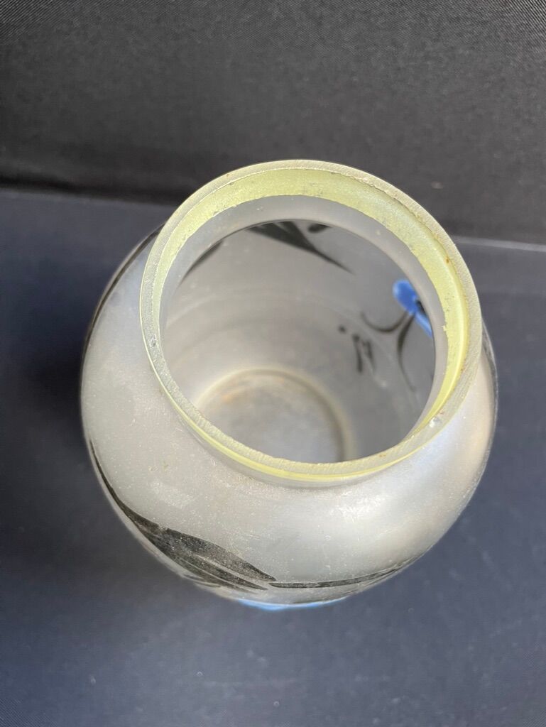 Vase F. T. Legras enamelled and painted signed