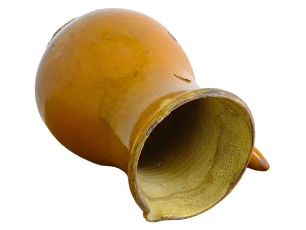 Cruche ancienne française en terre cuite à glaçure rouge