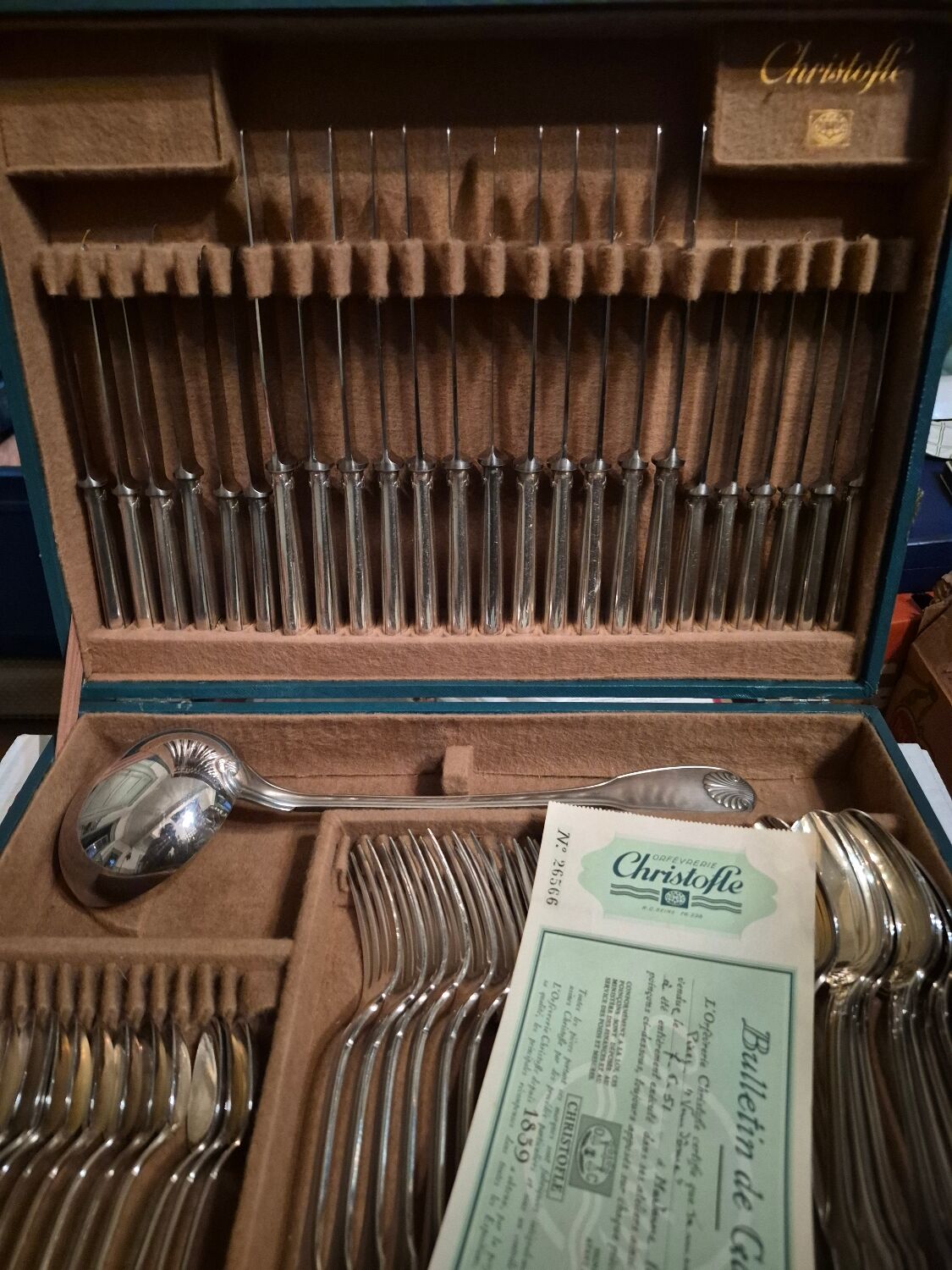 Christofle silver-plated cutlery set Vendôme 61 pieces