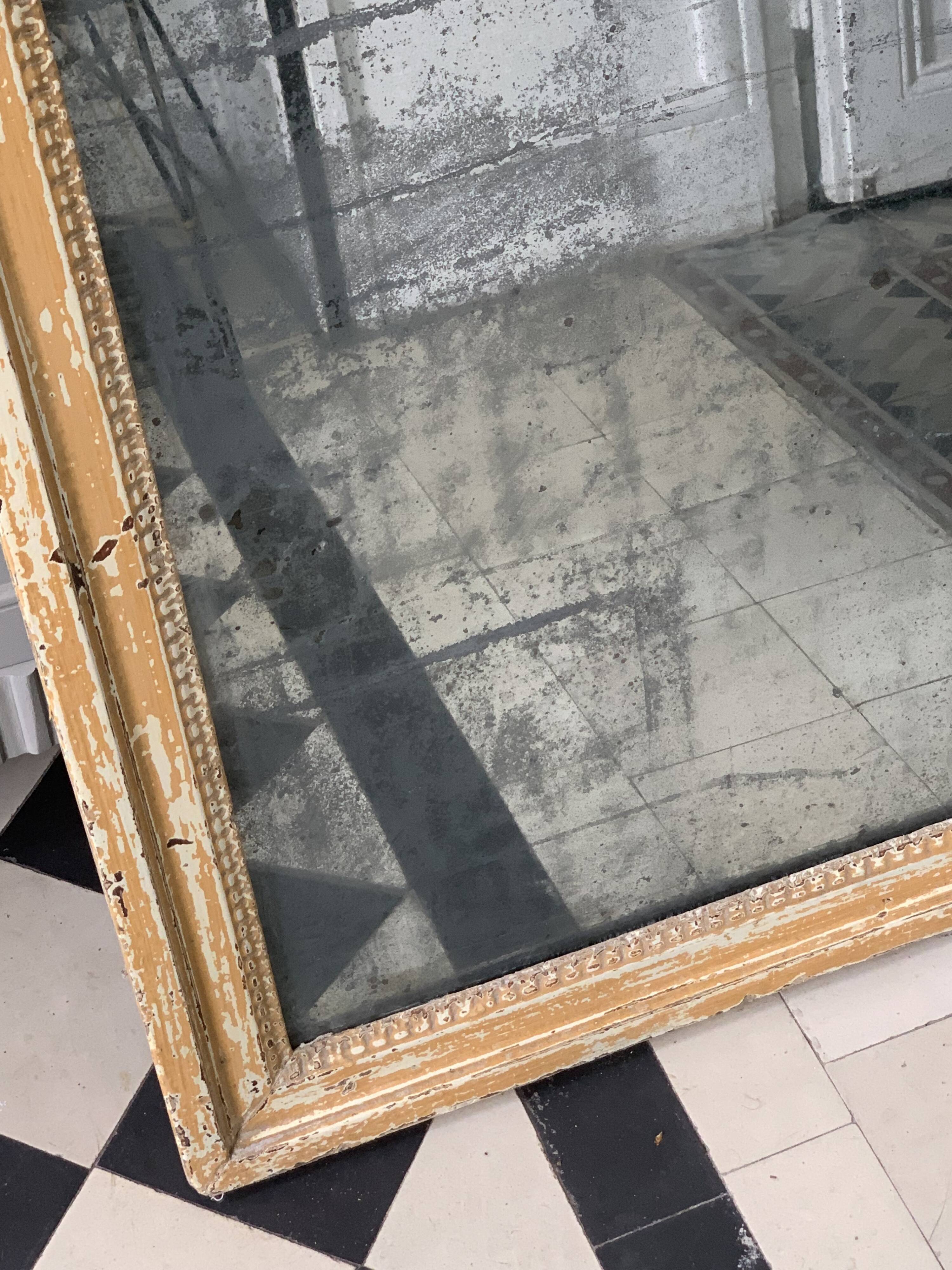 19th century mercury mirror patinated trumeau