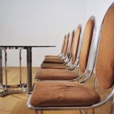 Dining room table and 6 chairs by Alessandro Alpizzi, 1970s, Set of 7