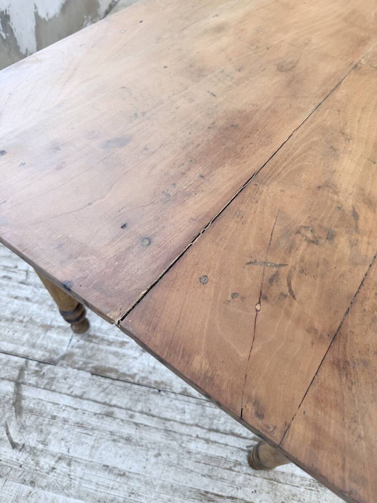 Bistro farmhouse table cherry wood turned legs 180cm