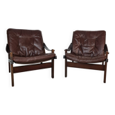 Paire de fauteuils scandinaves designer Torbjorn Abdal 1960's