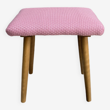 Tabouret rose années 1960