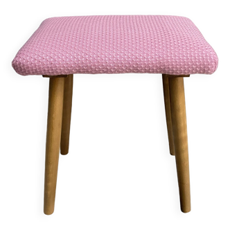 Tabouret rose années 1960