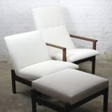 Scandinavian armchair and ottoman set by Yngve Ektrom for Pastoe 1960s