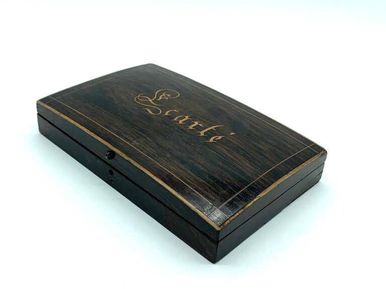 Card box in rosewood marquetry mid 19th century