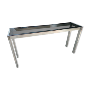 console en inox et verre