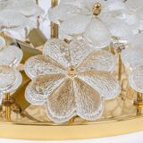 plafonnier fleur en verre Murano par Ernst Palme, Allemagne, années 1970