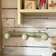 Antique coat hook, cerused green celadon