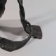 Sculptural brutalist floor candlestick made of hand-forged iron from the 1950s.