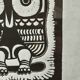 Eugène Fidler (1910-1990) Linocut "The Owl" 1987