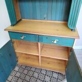 Rustic dresser with floral decor