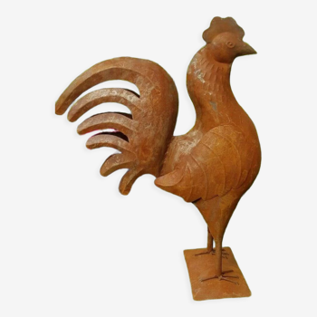 Coq en tôle, décoration de jardin