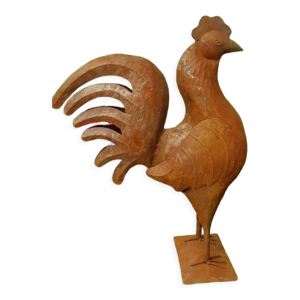Coq en tôle, décoration de jardin