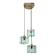 Nile Green Hammered Glass Pendant Light by Zero Quattro, Italy, 1960s