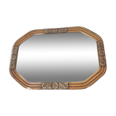 Octagonal art deco mirror 54x36cm