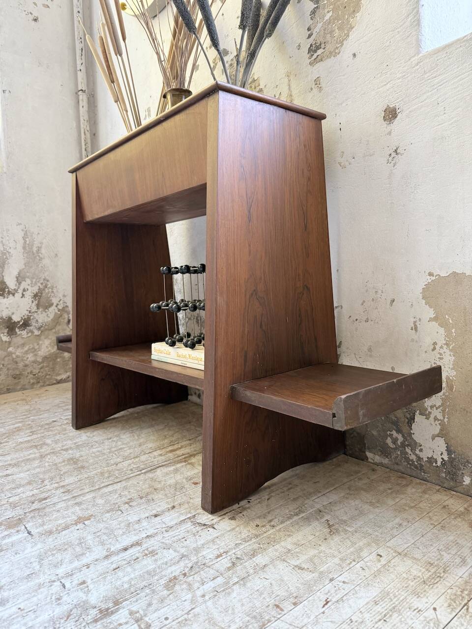 Jardinière années 50 palissandre constructiviste