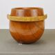Carl Aubock sugar bowl & tongs, walnut, nickel, cane, no. 3536, 1940s