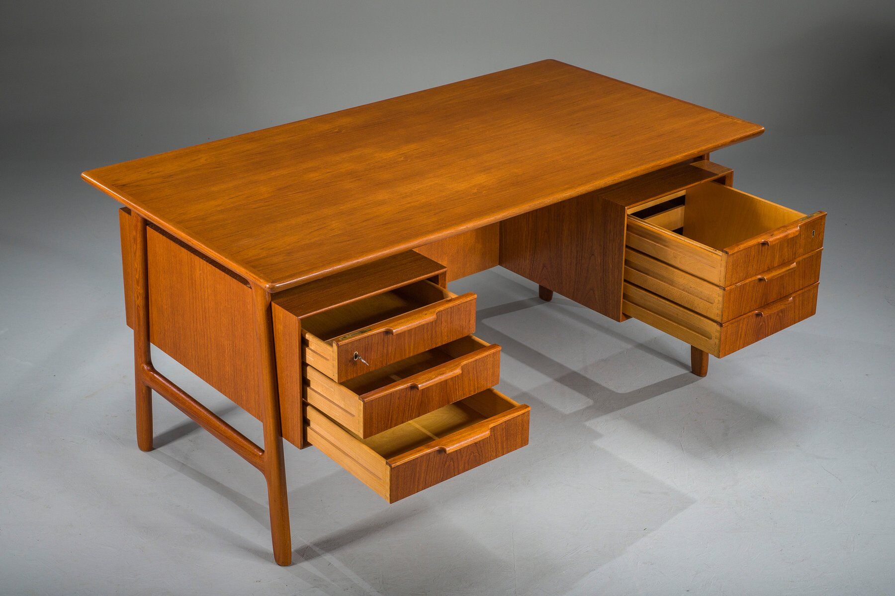 Teak Model 75 Desk from Omann Jun Møbelfabrik, 1960s