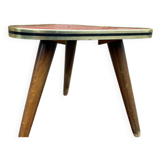 guéridon formica petite table basse vintage tripode porte plante midcentury 50s formica bohème