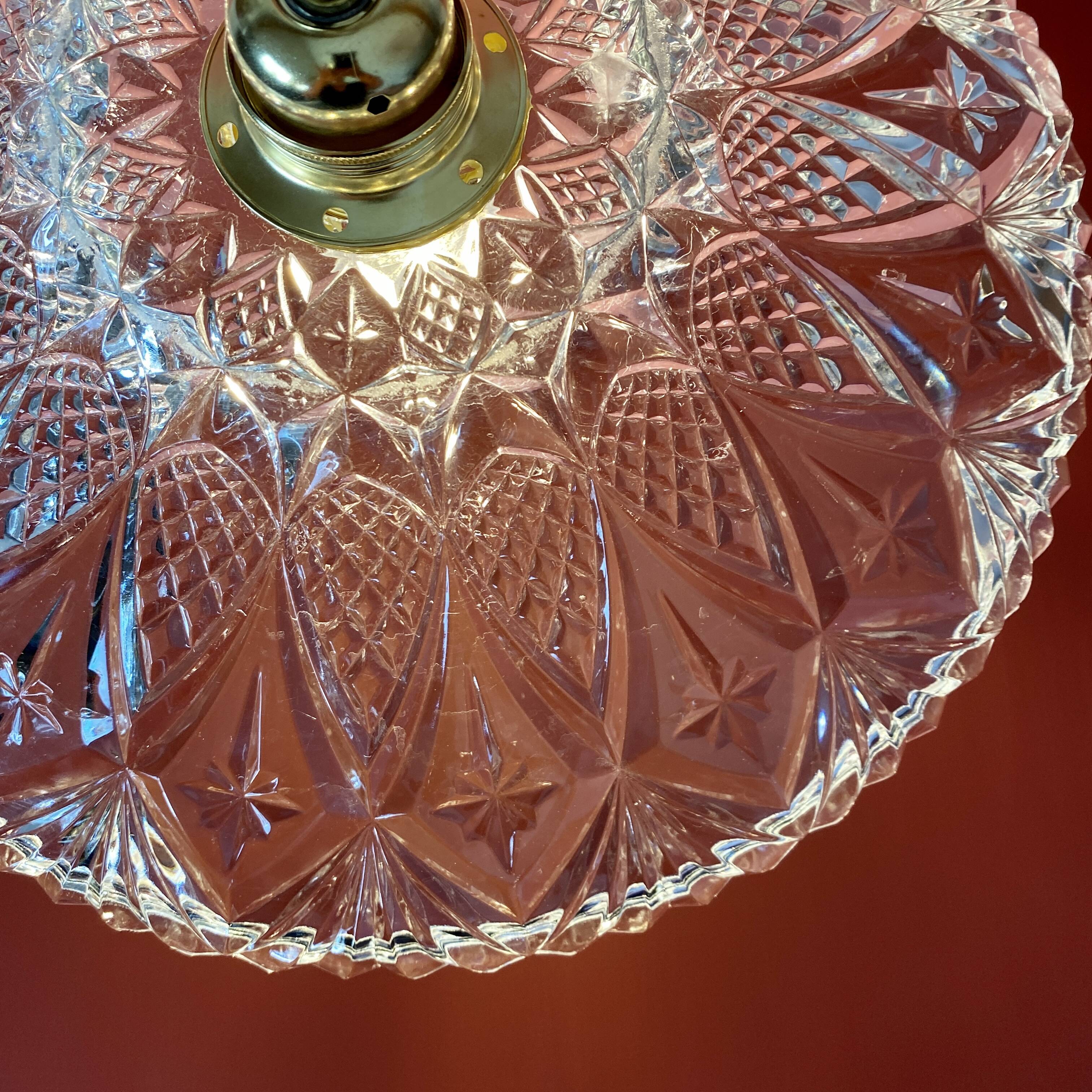Vintage glass lampshade pendant light - tableware collection -