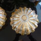 Pair of light fixtures, wall lamps or ceiling lamps 70s