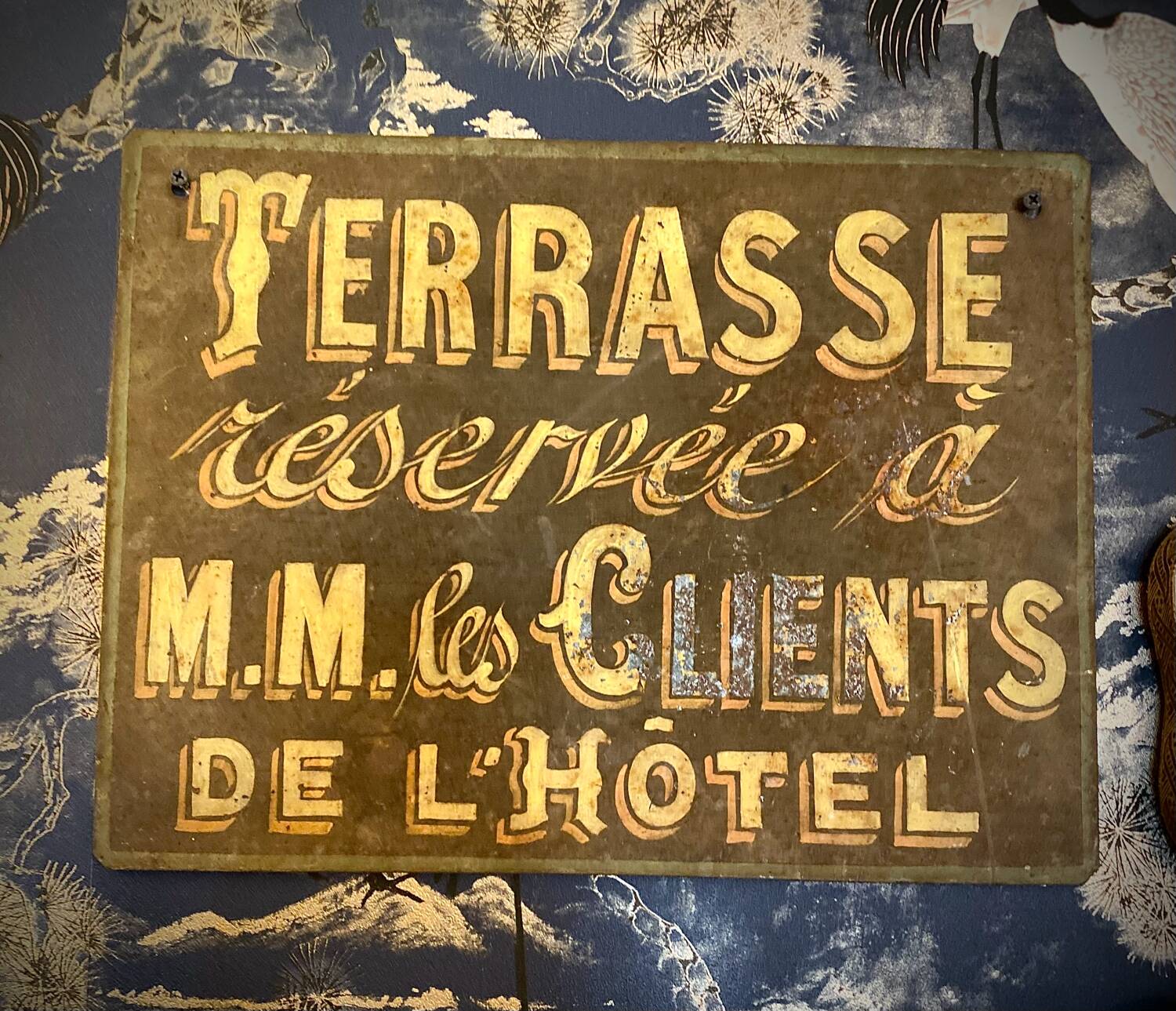 Vintage painted advertising sheet