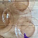 Set of 6 vintage Arcoroc rosaline soup plates