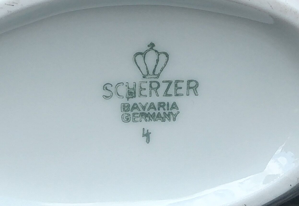 Porcelain vase of the faiencerie Scherzer Bavaria Germany decoration flowers 80s