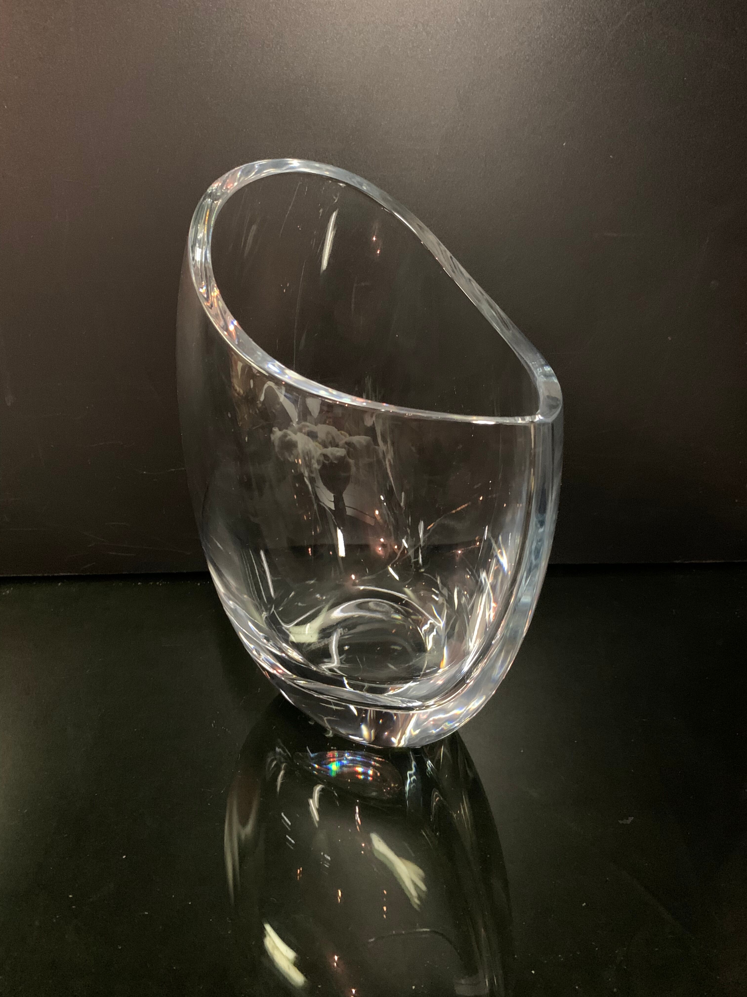 Christofle, asymmetrical glass vase