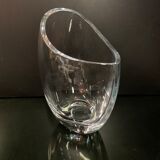 Christofle , vase en verre asymétrique