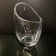 Christofle , vase en verre asymétrique