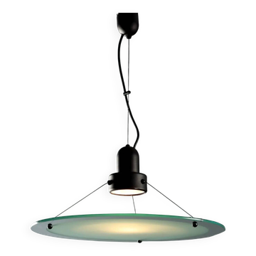Vintage ceiling light in glass and enamelled metal, design, Italy, 1980s