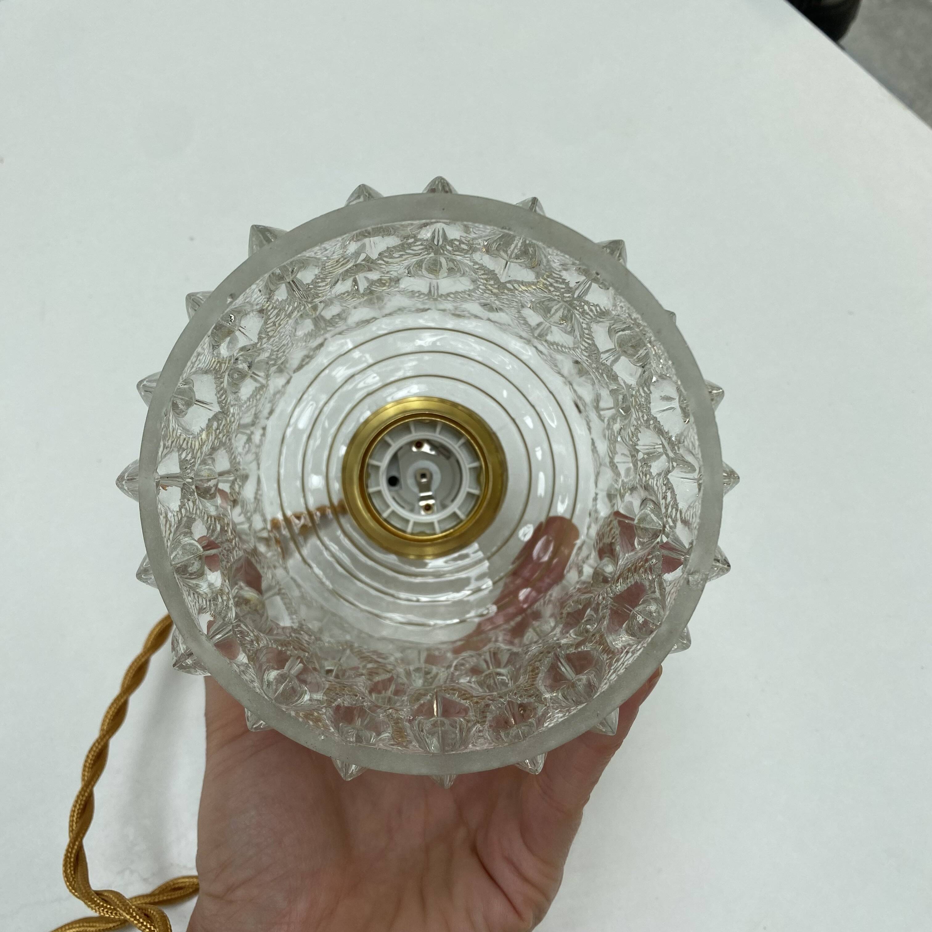 Vintage suspension in moulded pressed glass