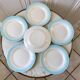 Set of 6 dessert plates sky blue gradient pastel years 40-50