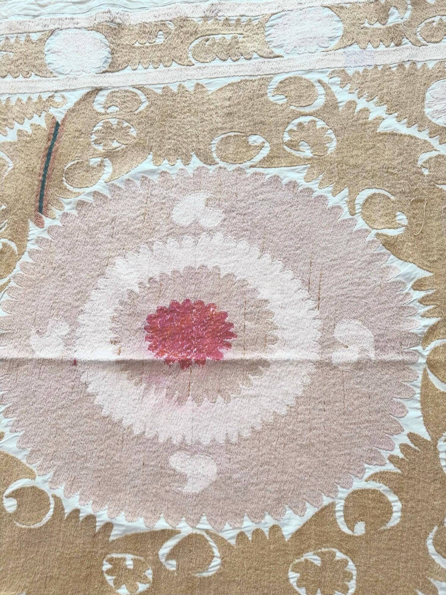 Vintage hand-embroidered tablecloth 132x146 cm
