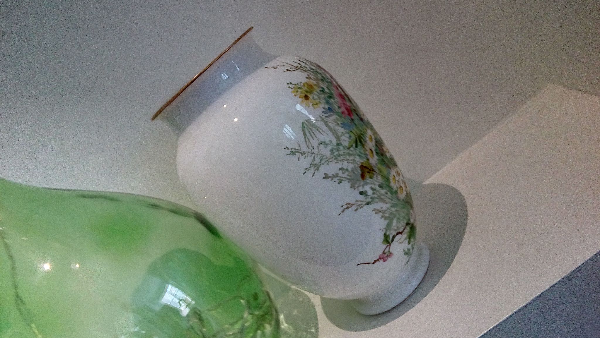 White opaline vase