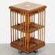 Edwardian revolving library in burl walnut with Sheraton inlay circa 1900