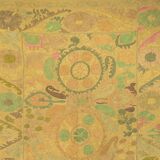 Textile suzani teinté et brodé à la main 218 x 145 cm