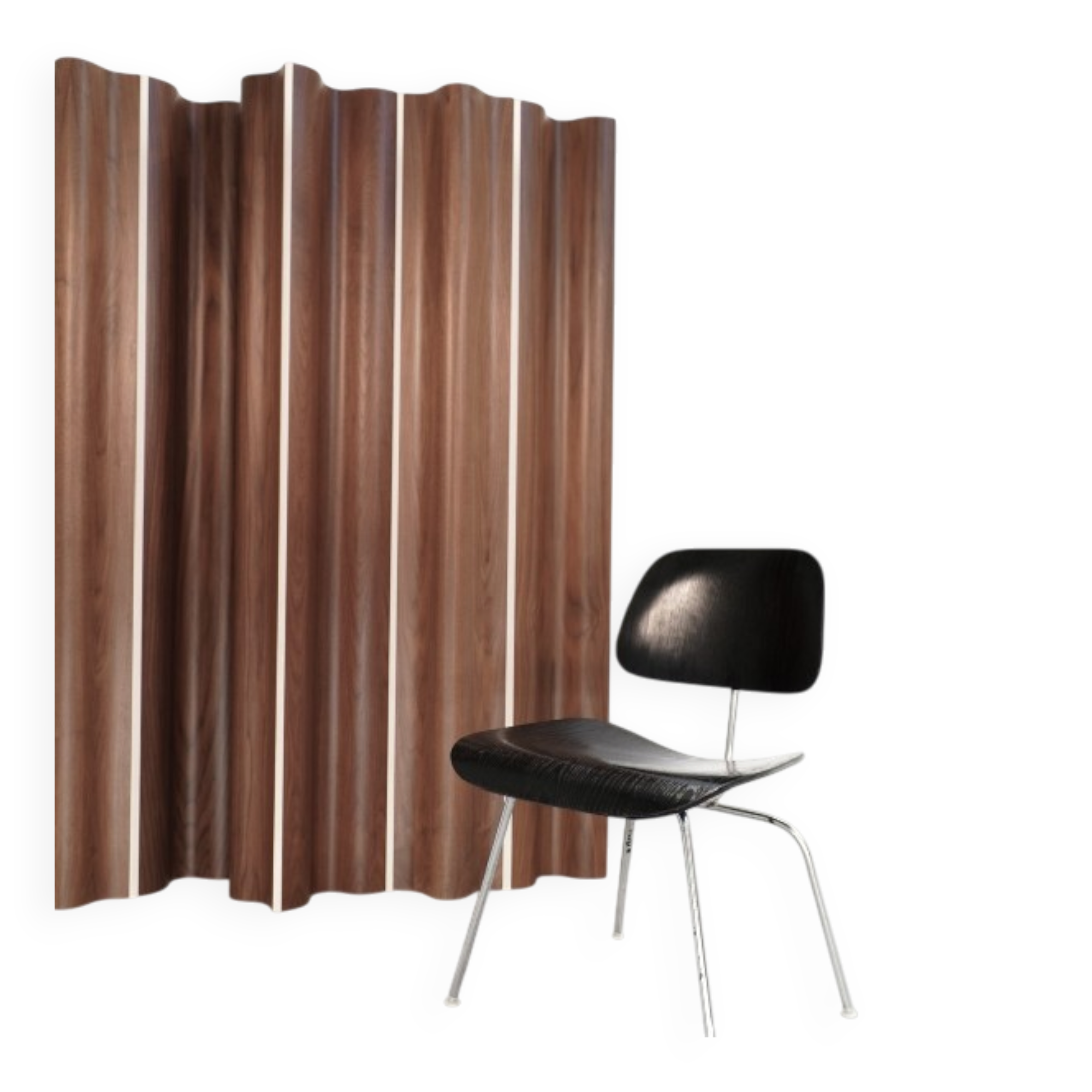 Charles et Ray Eames, paravent en noyer pour Vitra